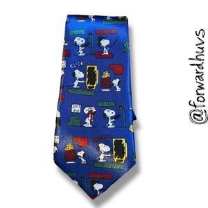 Snoopy Necktie by K.M. Milano – Blue Cartoon Print